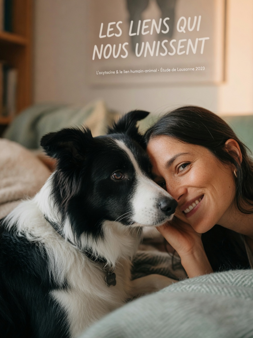 Dog and owner making eye contact in moment of social bonding