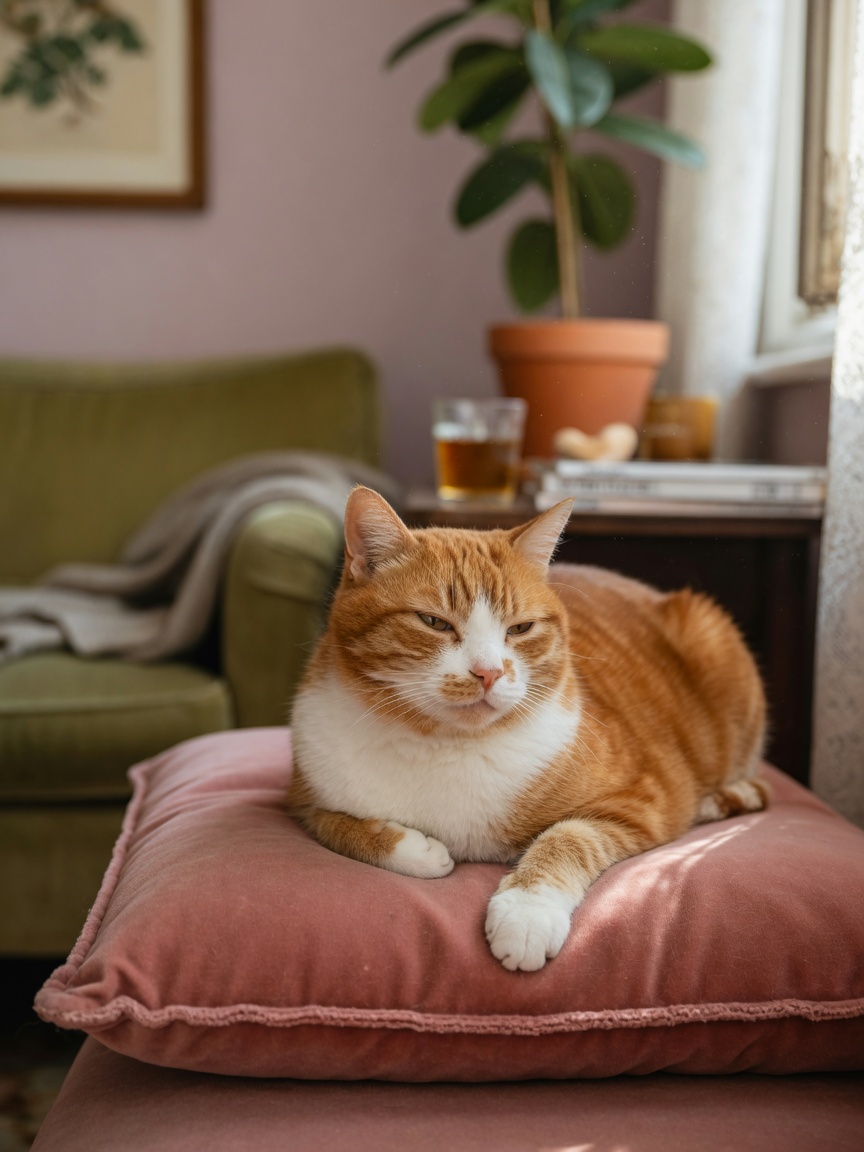 Cat resting quietly, demonstrating how felines mask signs of illness