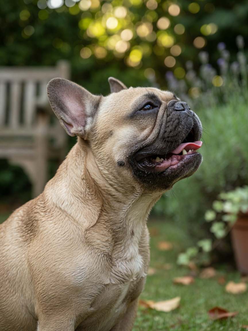 French Bulldog displaying laboured breathing and fatigue typical of BOAS