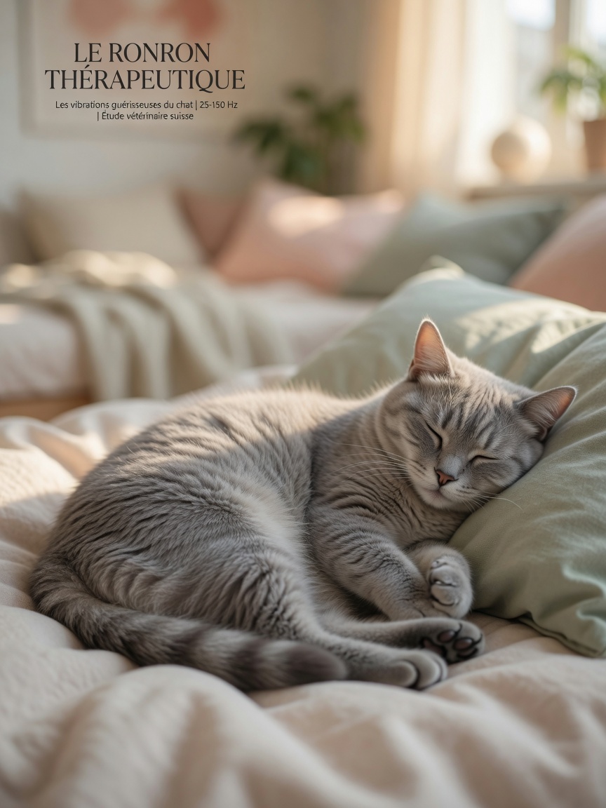 Un gatto a riposo che dimostra le proprietà auto-curative delle vibrazioni delle fusa durante lunghi periodi di riposo